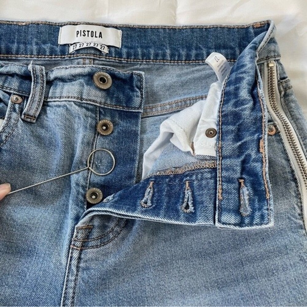 Pistola Charlie High Rise Straight Leg Side Leg Zipper‎ Utopia Jeans Size 27 - Picture 15 of 15